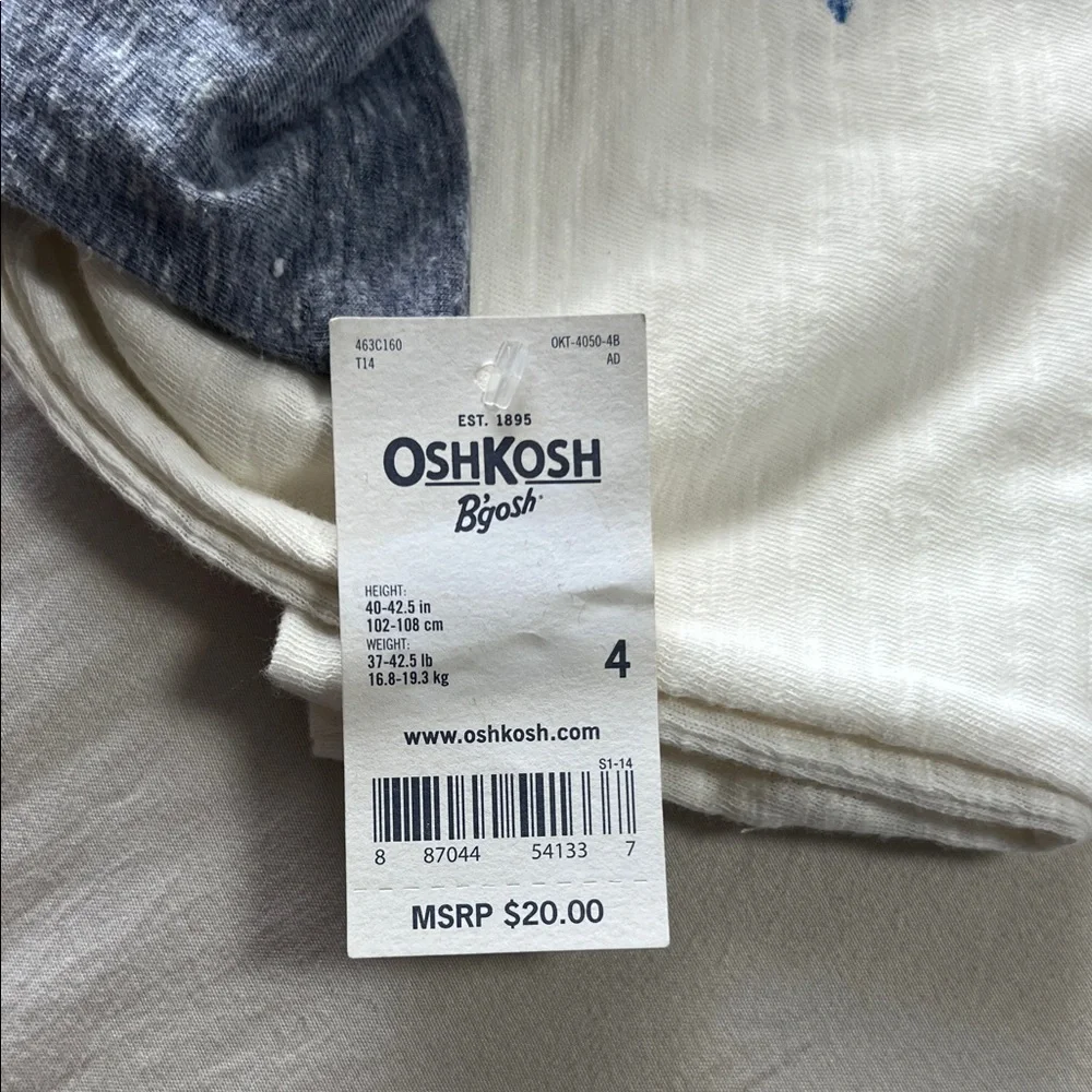 OshKosh B'gosh Touchdown Pro Tee -‎ White, Blue, and Gray